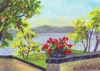 "View From The Terrace" by Beth M. White, Beloit WI - Acrylic